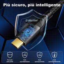 Carica l'immagine nel visualizzatore di Gallery, ZIKNYDO Cavo Type C to Type C 3 metri, USBC 3.2 20Gbps Trasferimento dati, ricarica rapida da 240W 48V/5A, 4K@144Hz/ 60H