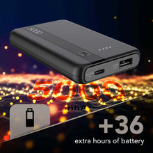 Carica l'immagine nel visualizzatore di Gallery, Cellularline Power Bank 5000 mAh con USB-C In/Out + 2 Porte USB-A - Ricarica Multipla e LED Indicatore - Nero