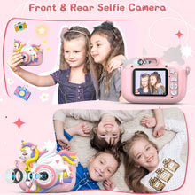 Carica l'immagine nel visualizzatore di Gallery, Hangrui Macchina Fotografica Bambini, 2.0 Pollici Schermo 1080P HD Ricaricabile Fotocamera Digitale Bambini con Scheda 32GB,Regali Giocattolo di Natale &amp; Compleanno per Ragazze Ragazzi 3-10 Anni-Rosa