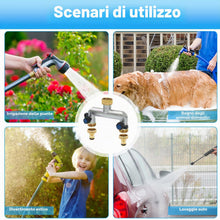 Carica l'immagine nel visualizzatore di Gallery, Distributore di Acqua a 2 Vie per Rubinetto, Adattatore per Rubinetto a 3/4 da Giardino, Adattatore per Tubo a 2 Vie in 