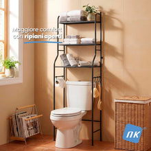 Carica l'immagine nel visualizzatore di Gallery, NK Scaffale da Bagno su WC - 153x47x26cm (Nero)