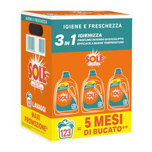 Carica l'immagine nel visualizzatore di Gallery, Sole Detersivo Lavatrice Igiene e Freschezza 123 Lavaggi, Formula igienizzante, Detersivo Lavatrice Liquido Igiene e Fre