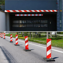 Carica l'immagine nel visualizzatore di Gallery, QWORK® 5cm x 10m Nastro Catarifrangente Rosso e Bianco - Impermeabile, Adesivo di Alta Qualità per Sicurezza su Veicoli,