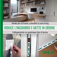 Carica l'immagine nel visualizzatore di Gallery, FANTON Multipresa SLIM 1,5 metri 3 prese bipasso, con spina piccola CLOCK