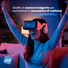 Carica l'immagine nel visualizzatore di Gallery, NK Occhiali 3D VR per Smartphone – Visore Intelligenti di Realtà Virtuale con Audio per Smartphone tra 4,7" - 6,53", Ang