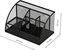 Carica l'immagine nel visualizzatore di Gallery, Detectalia Organizer Scrivania e Portapenne con Cassetto in Rete Metallica e 6 Scomparti, Nero – Organizzatore Portaoggetti Multifunzione per Penne, Note, Clip e Cucitrici, per Ufficio e Casa