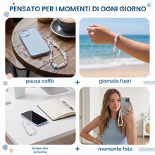 Carica l'immagine nel visualizzatore di Gallery, Laccetto per Cellulare con Perline Blu, Catenina per Telefono con Stelle, Charm Cellulare Y2K e Cordino da Polso per Fot