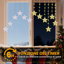 Carica l'immagine nel visualizzatore di Gallery, Bonlux 120 LED Luci a Tendina Stelle, 8 Modalità &amp; 11 Livelli Luminosità, 3m Luci Stelle a Batteria con Timer/Memoria, I