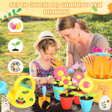 Carica l'immagine nel visualizzatore di Gallery, Aragallant Giocattoli Attrezzi Giardinaggio per Bambini, Kit Giardinaggio Bambini con Rastrello Paletta Annaffiatoio Sec