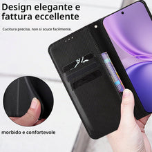Carica l'immagine nel visualizzatore di Gallery, cover per Honor 600 Smart 5G, Custodia Portafoglio Antishock Fibra Premium - Scatola con Compartimenti per Carte e Chius