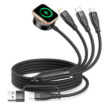 Carica l'immagine nel visualizzatore di Gallery, Cavo di Ricarica Multiplo 4 in 2 per Apple Watch, 1.2 M Nylon Intrecciato Compatibile con iWatch Ultra/SE/11/10/9/8/7/6,