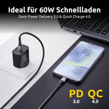 Carica l'immagine nel visualizzatore di Gallery, Intenso C315C - Cavo USB-C a USB-C da 60 W, ricarica rapida, 1,5 m, per iPhone, Samsung Galaxy, Macbook, laptop, iPad, c