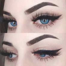 Carica l'immagine nel visualizzatore di Gallery, Lenti a contatto blu naturali e molto coprenti SILIKON COMFORT NEWNESS colorato Viola Blue + contenitore di GLAMLENS - 1