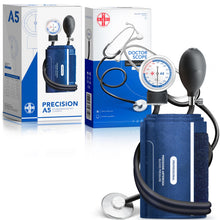Carica l'immagine nel visualizzatore di Gallery, AIESI® Sfigmomanometro Manuale Professionale aneroide per adulti con stetoscopio PRECISION A5, Garanzia Italia 24 mesi