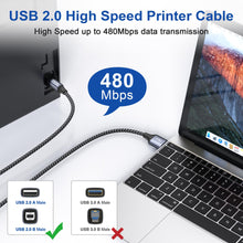 Carica l'immagine nel visualizzatore di Gallery, RAVIAD Cavo Stampante USB 2.0 [2M] Cavo USB Tipo A Maschio a Tipo B Maschio