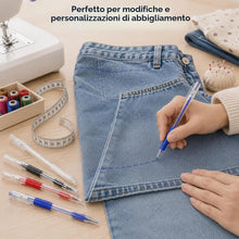 Carica l'immagine nel visualizzatore di Gallery, Carehabi Penne Cancellabili per Tessuti da Calore Set di 4 Penne con 40 Ricariche Alternativa Gesso per Sarti Accessori Cucito Pennarelli per Stoffa Ricamo e Sartoria 0,7 mm