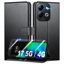 Carica l'immagine nel visualizzatore di Gallery, Cover per Xiaomi Redmi 17 4G/5G Libro in Pelle PU, [con 2 Pezzi Pellicola Vetro Temperato] Custodia Portafoglio Antiurto
