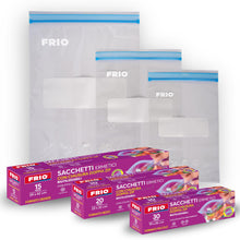 Carica l'immagine nel visualizzatore di Gallery, FRIO 65 Sacchetti Ermetici per Alimenti Assortiti 2-4-6 L Doppia Zip