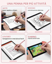 Carica l'immagine nel visualizzatore di Gallery, Penna Touch Screen 3 in 1 Universale 1pz Rosa, Penna per Tablet iPad/Samsung/Android/iOS, Alta Precisione con Punta Sost