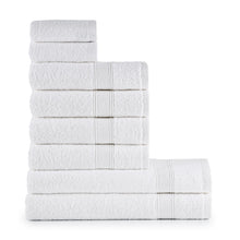 Carica l'immagine nel visualizzatore di Gallery, nottoc Set Asciugamani Bagno Bianchi, Hotel, 2 Telo Doccia 70x140cm + 4 Asciugamani 50x90cm + 2 Asciugamani Ospiti 30x50