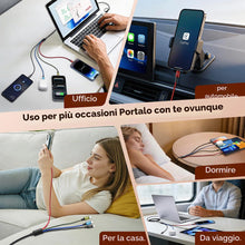 Carica l'immagine nel visualizzatore di Gallery, Minlu Cavo di ricarica doppio tipo C, cavo di ricarica 4-in-2 3,5A 1,8M