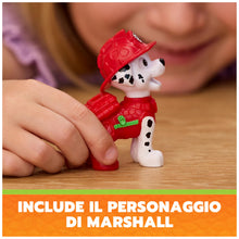 Carica l'immagine nel visualizzatore di Gallery, Paw Patrol: The Dino Movie, Roaring Pup Pals Marshall, include un giocattolo dinosauro Rhubarb da 10,1 cm con suoni atti