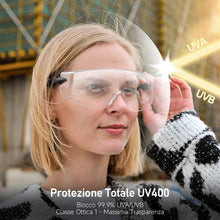 Carica l'immagine nel visualizzatore di Gallery, SAFEYEAR SG009 Occhiali di Protezione da Lavoro Trasparente Laboratorio Antiappannamento e Antigraffio CE EN166,Gambe a 