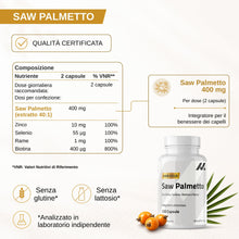 Carica l'immagine nel visualizzatore di Gallery, Serenoa Repens Saw Palmetto Capelli 16.000 mg 40:1
