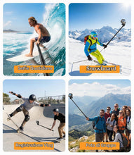 Carica l'immagine nel visualizzatore di Gallery, 120cm Invisible Selfie Stick Alluminio, Bastone Allungabile Autodifesa per Insta360,per GoPro,DJI, Action Camera,Bastone