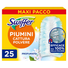 Carica l'immagine nel visualizzatore di Gallery, Swiffer Duster, Ricariche Piumini Catturapolvere, 25 Panni, Giga Pack