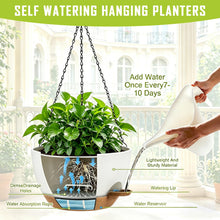 Carica l'immagine nel visualizzatore di Gallery, Set di 3 vasi sospesi per piante da 25 cm, con sistema di irrigazione, vaso da fiori autoirrigante, da appendere, per in