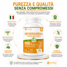 Carica l'immagine nel visualizzatore di Gallery, Nutrex Lab integratore alimentare Ashwagandha KSM 66