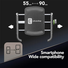 Carica l'immagine nel visualizzatore di Gallery, cellularline | Rider Steel - Universale - Supporto Porta Smartphone in Alluminio da Manubrio Tondo Moto e Bici - Univers