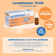 Carica l'immagine nel visualizzatore di Gallery, Lactoflorene Plus, Integratore Fermenti Lattici Vivi per l'Equilibrio Intestinale, con Zinco e Vitamine B, 18 Flaconcini
