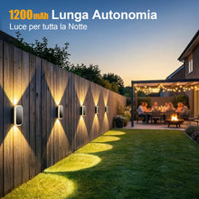 Carica l'immagine nel visualizzatore di Gallery, Lampada Solare da Esterno Alto e Basso, Applique Solare 3 Modalità IP65 Impermeabile, Faretti Lampade Luci Solari da Est