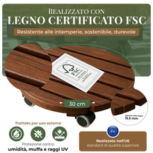 Carica l'immagine nel visualizzatore di Gallery, Set 2 Portavasi con Ruote Ø 30 cm