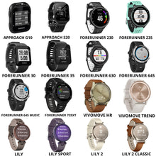 Carica l'immagine nel visualizzatore di Gallery, Caricatore compatibile con Garmin Forerunner 35 35J 230 235 630 645 Music 735XT ForeAthlete 35J Approach G10 S20 Vivomov