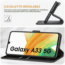 Carica l'immagine nel visualizzatore di Gallery, Ganbary Cover compatibile con Samsung Galaxy A33 5G, Premium Pelle PU Portafoglio Flip Libro Libretto Custodia [Protezio