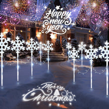 Carica l'immagine nel visualizzatore di Gallery, VEEKAY 10 Pezzi Luci di Natale Solare Esterno,Luci di Stringa Fiocchi di Neve di Natale,con luci a stella, 8 modalità,8 