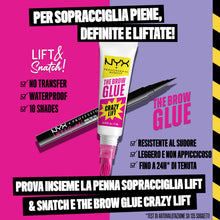 Carica l'immagine nel visualizzatore di Gallery, NYX Professional Makeup The Brow Glue Crazy Lift Gel Sopracciglia, Sopracciglia Effetto Laminazione e Fissate, Fino a 24