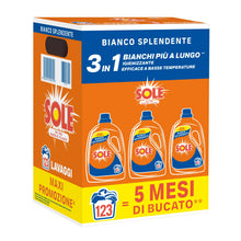 Carica l'immagine nel visualizzatore di Gallery, Sole Detersivo Lavatrice Liquido Bianco Splendente 123 Lavaggi