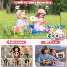 Carica l'immagine nel visualizzatore di Gallery, Hangrui Macchina Fotografica Bambini, 2.0 Pollici Schermo 1080P HD Ricaricabile Fotocamera Digitale Bambini con Scheda 32GB,Regali Giocattolo di Natale &amp; Compleanno per Ragazze Ragazzi 3-10 Anni-Rosa