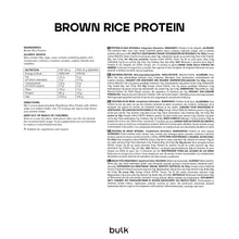 Carica l'immagine nel visualizzatore di Gallery, Bulk Brown Rice Protein Powder, Unflavoured, Non aromatizzato, 1 kg