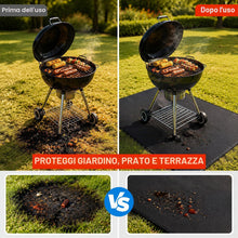 Carica l'immagine nel visualizzatore di Gallery, Tappetino per Barbecue da Esterno 102 x 152 cm, Tappeto Ignifugo per Barbecue, Impermeabile e Anti-Olio, Tappetino Prote
