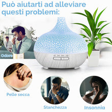 Carica l'immagine nel visualizzatore di Gallery, Diffusore di Oli Essenziali,550ml Diffusore di Aromi,Umidificatore Ambiente Fino a 8 Ore di Lavoro,Diffusore Ambiente Lu