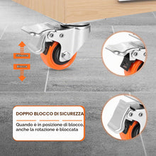 Carica l'immagine nel visualizzatore di Gallery, W B D WEIBIDA Rotelle per Mobili 50mm con 4 Freno, Capacità 270kg Ruote Girevoli a 360 Gradi, Abbastanza Commovente e Du