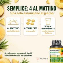 Carica l'immagine nel visualizzatore di Gallery, Bromelina Complesso Drenante Forte 5000+2500 GDU Centella Tarassaco 90 cpr