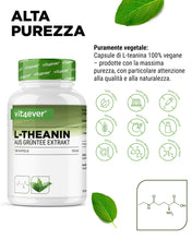 Carica l'immagine nel visualizzatore di Gallery, vit4ever L-Teanina - 180 Capsule - 750 mg al giorno