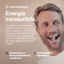 Carica l'immagine nel visualizzatore di Gallery, Integratore Ferro 20 mg (da bisglicinato ferroso) per capsula – con 42 mg di vitamina C naturale – vegano, insapore – 18