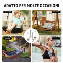 Carica l'immagine nel visualizzatore di Gallery, Ganci per Altalena Resistenti in Acciaio Inox con Cuscinetti Confezione da 2, Bulloni M10 Girevole, capacità 680 kg, per